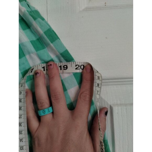 Shabby Apple A Line Green and white checker skirt - Picture 5 of 7